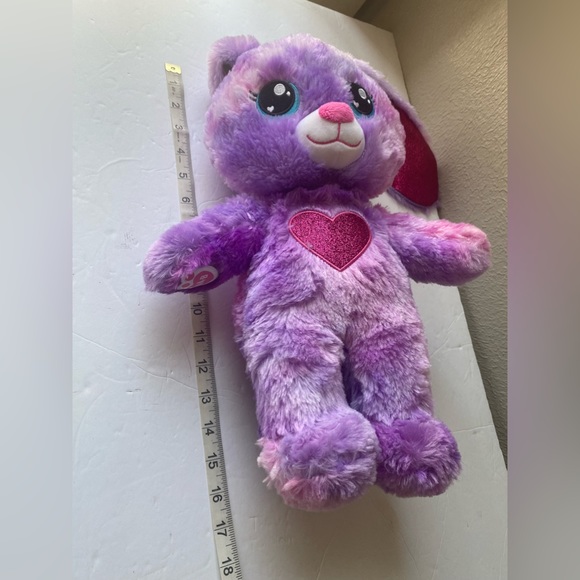 Build a Bear Heartables Bunny Purple plush stuffed 16β - Picture 2 of 5